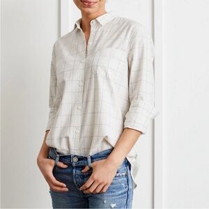 NOT MONDAY Kennedy Windowpane Shirt Light Grey Small